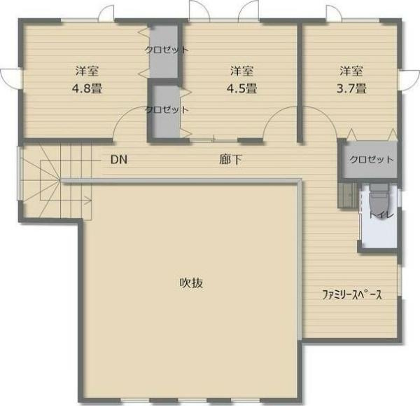 HT久原4号地のその他|各洋室にはクローゼットが設けられており収納スペースが充実しています。廊下から各部屋へのアクセスもスムーズで使いやすい間取りです。吹抜やファミリースペースがあり空間を広く感じられる設計です。
