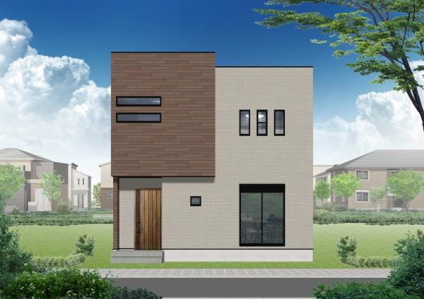 HT坂ノ市　4号地の外観|※外観パースはイメージです。図面と現況が異なる場合は現況を優先させていただきます。