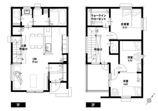 【間取り】 | 宇治市広野町寺山　新築戸建 | 家事動線と家族のつながりを大切にした間取りで、
毎日の家事がスムーズになり、家族と過ごす時間にゆとりが生まれます。