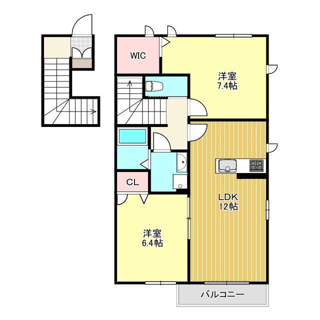 エクラージュ松江Aの間取り