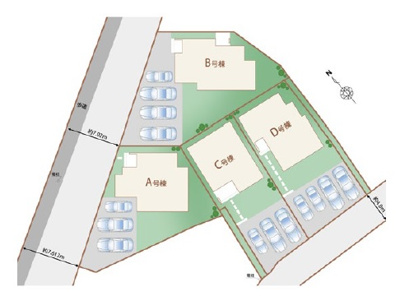 【区画図】 | 南城市知念久手堅（全4棟）A号棟 | A号棟　