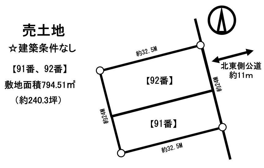 売土地　広尾町丸山通北2丁目91の土地図