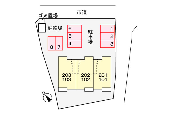 ラ　モンターニュⅤの区画図