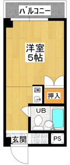 【間取り】 | ハイツプリシア | ハイツプリシア　２０２号室