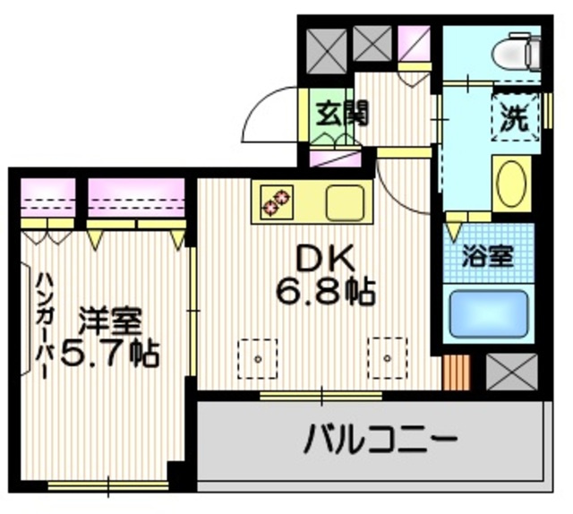ADAMAS国立の間取り|★ネット無料Ｗｉ‐Ｆｉ★　★角部屋★