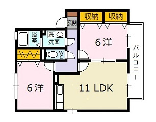 広島市安佐北区上深川町のアパートの間取り