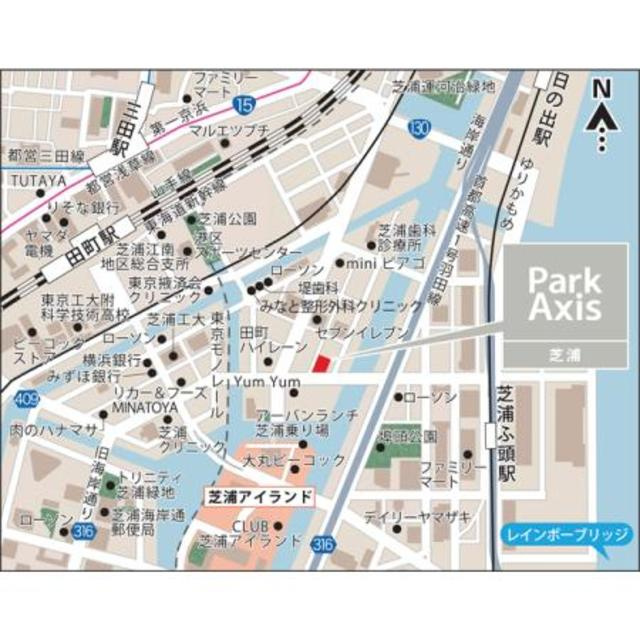 パークアクシス芝浦の地図