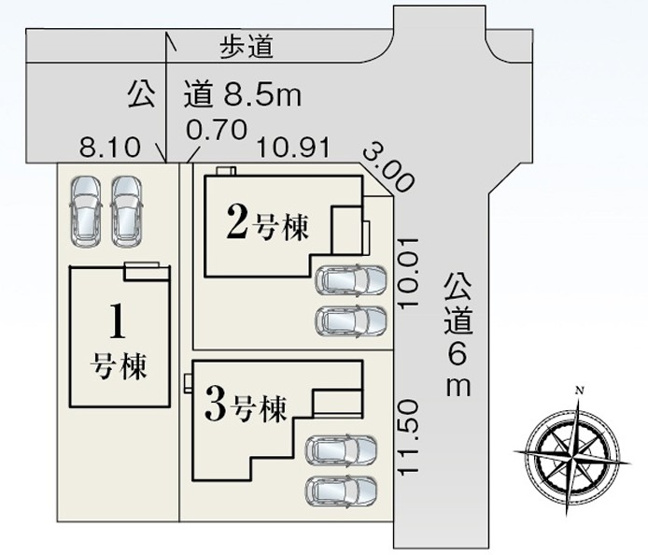 【区画図】 | 島田市旭3丁目 新築一戸建て 2号棟 | 2号棟の区画図です