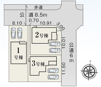 【区画図】 | 島田市旭3丁目 新築一戸建て 3号棟 | 3号棟の区画図です