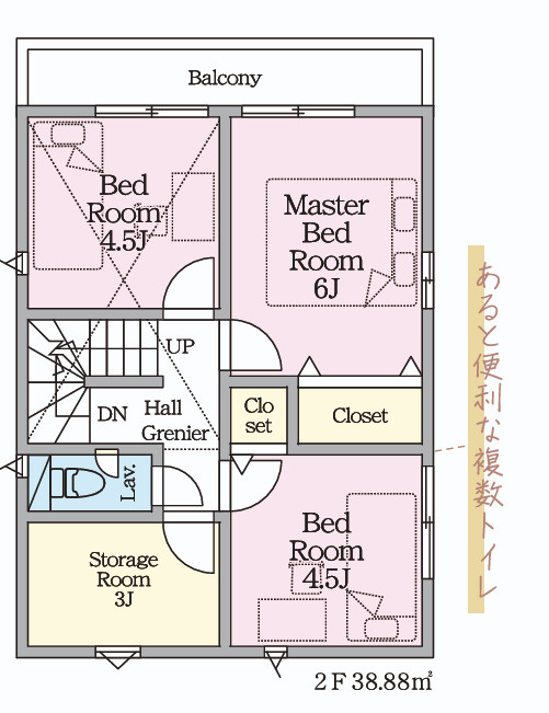 静岡市葵区秋山町第1　新築戸建　全1棟の間取り|2階間取り