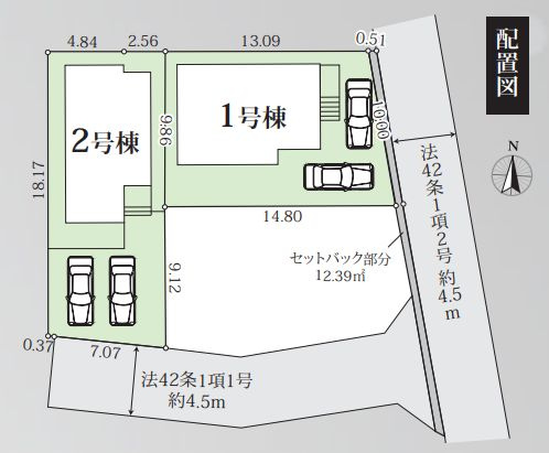 平塚市豊田宮下新築戸建て　3期1号棟の区画図|区画図「平塚市豊田宮下新築戸建て」