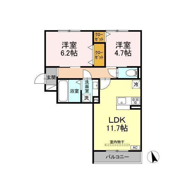 D-ROOM蘇原村雨町A棟の間取り