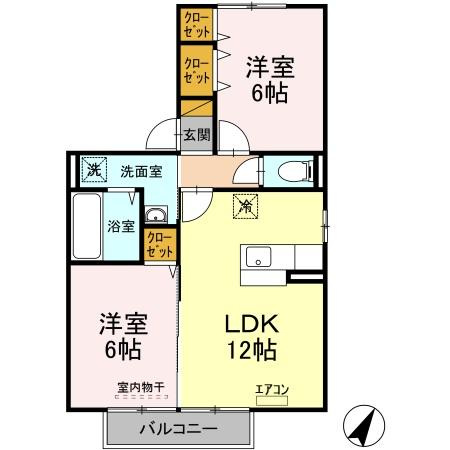 メゾンリッシュAの間取り|※別号室参考写真です