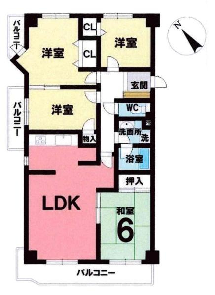 ネオシティ岡崎弐番館の間取り|間取り図です