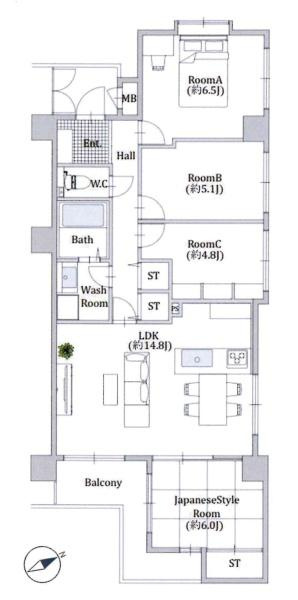 リバブル橋目の間取り|間取り図です