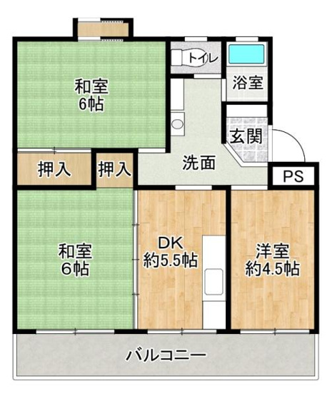 【間取り】 | 清水が丘コーポラスA棟