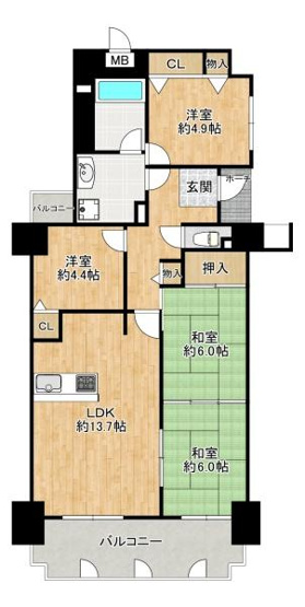 【間取り】 | パームスクエアジェームス山