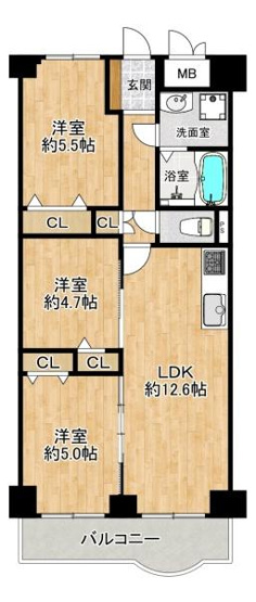 【間取り】 | シーサイドパレス明石錦明館