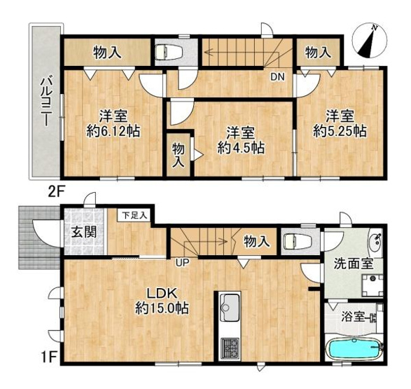 【間取り】 | 垂水区塩屋北町4丁目　新築戸建　A号棟