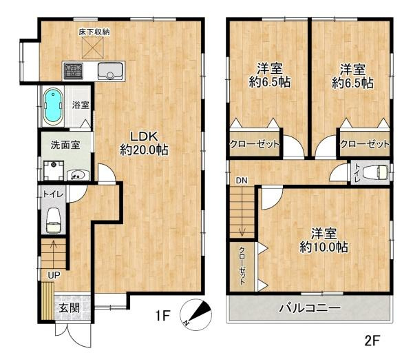 【間取り】 | 西区富士見が丘5丁目　中古戸建