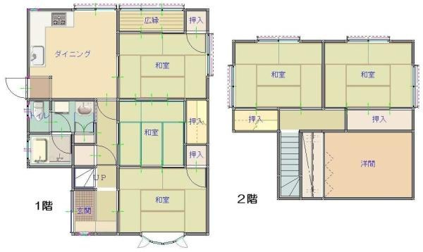 和歌山市狐島　中古戸建の間取り
