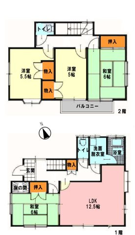 鴻巣市稲荷町　中古一戸建て（リフォーム）の間取り