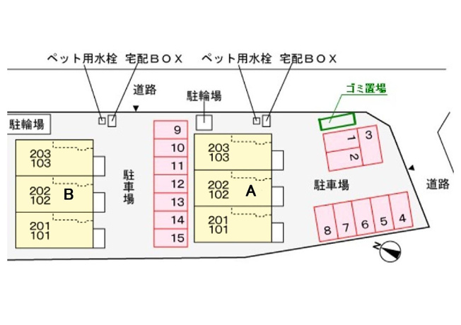 【駐車場】 | エレガント　白水　Ａ | 現況優先です。