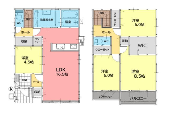 糟屋郡志免町桜丘3丁目第6-2棟（1号棟）の間取り