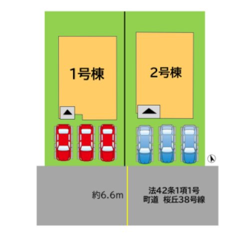 糟屋郡志免町桜丘3丁目第6-2棟（1号棟）の区画図|配置図(1号棟)