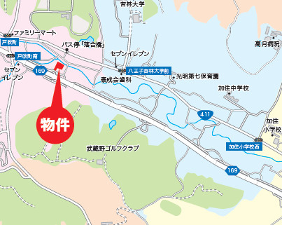 『八王子市新築戸建て』八王子市戸吹町1971【仲介手数料無料】の地図|～仲介手数料無料☆八王子ひなた不動産～八王子戸吹町　新築戸建て