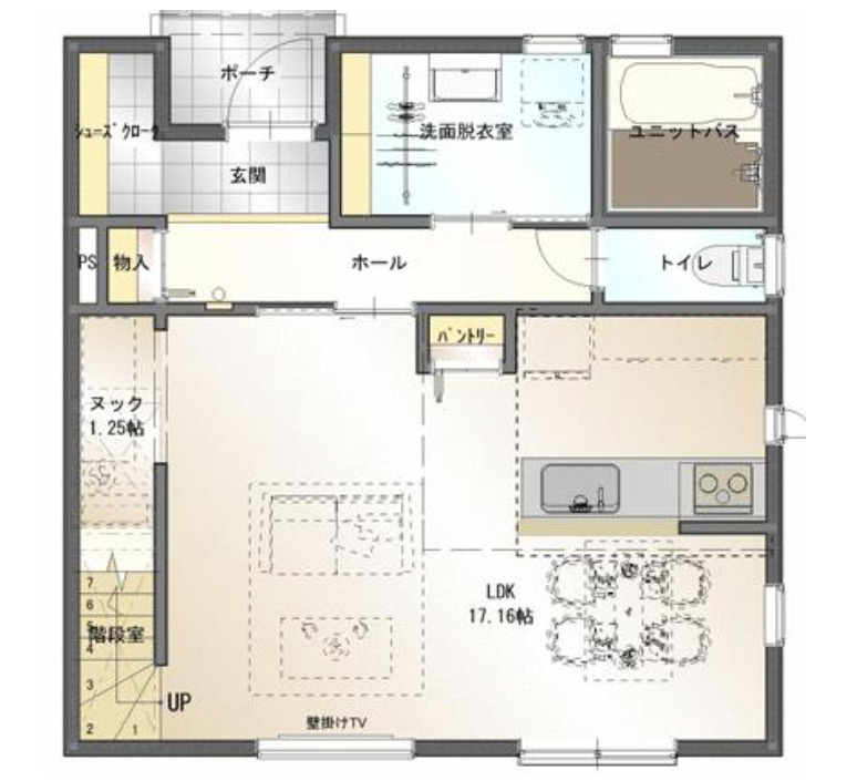 三里塚御料　新築戸建て（平屋建て）の間取り