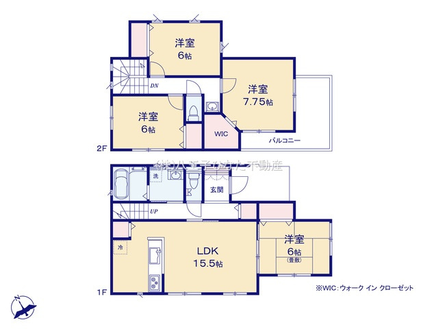 『八王子市新築戸建て』八王子市戸吹町1971【仲介手数料無料】の間取り|～仲介手数料無料☆八王子ひなた不動産～八王子戸吹町　新築戸建て
