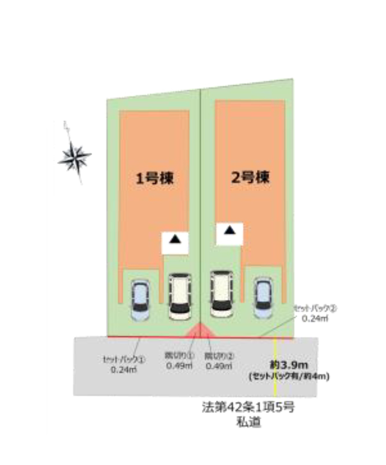 福岡市南区井尻4丁目第1-2棟（2号棟）の区画図|配置図