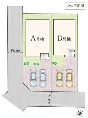柏市南増尾３丁目新築戸建【土南部小学校：8分】の区画図|2棟販売中！