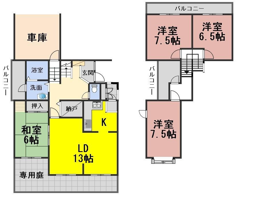 ５９８７６　コーポラス岐阜西の間取り