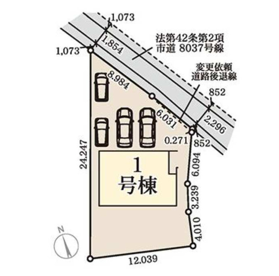 【区画図】 | 高崎市新町第24　1号棟