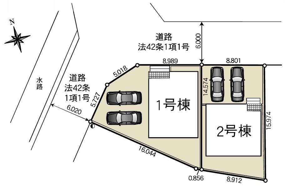 【Cradle garden】宇都宮市中岡本町 第10の区画図|〇全２邸〇