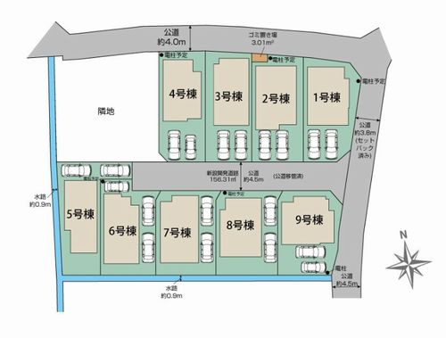 【区画図】 | 【仲介手数料０円】相模原市南区新戸　新築一戸建て　全9棟 | 相模原市南区新戸　新築一戸建て　全9棟