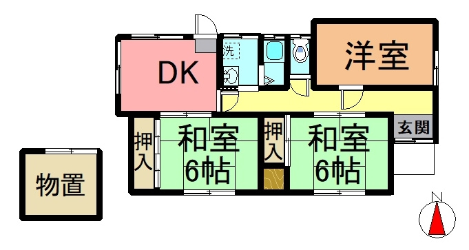 丹波篠山市河原町の中古一戸建の間取り