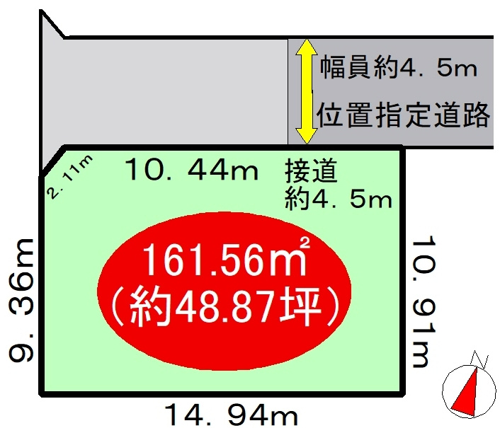 丹波篠山市郡家の売地の土地図
