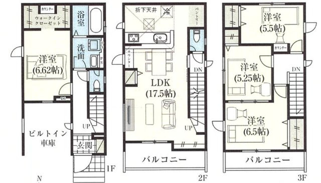 【仲介手数料無料】GRAFARE所沢市緑町６期・新築全２棟　の間取り