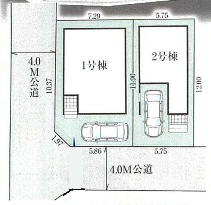【仲介手数料無料】GRAFARE所沢市緑町６期　全２棟　の区画図