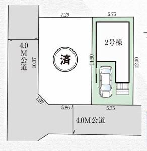 【仲介手数料無料】GRAFARE所沢市緑町６期・新築全２棟　の区画図