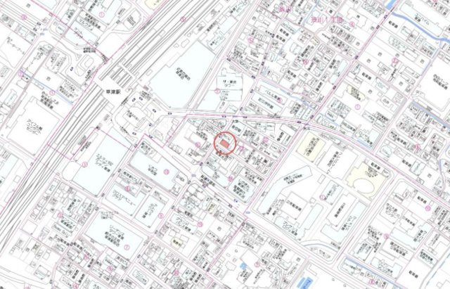 草津市大路１丁目の事務所の地図