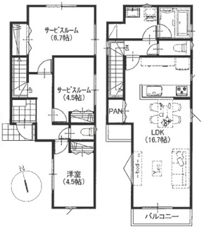 【参考プラン】 | 【仲介手数料無料！！】府中市白糸台4丁目　建築条件付き売地（全４区画）No3区画　3990万円