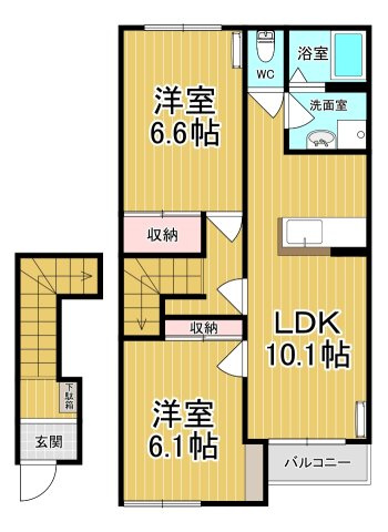 【間取り】 | シルフィード | 日当たり良好！オール洋間です♪
