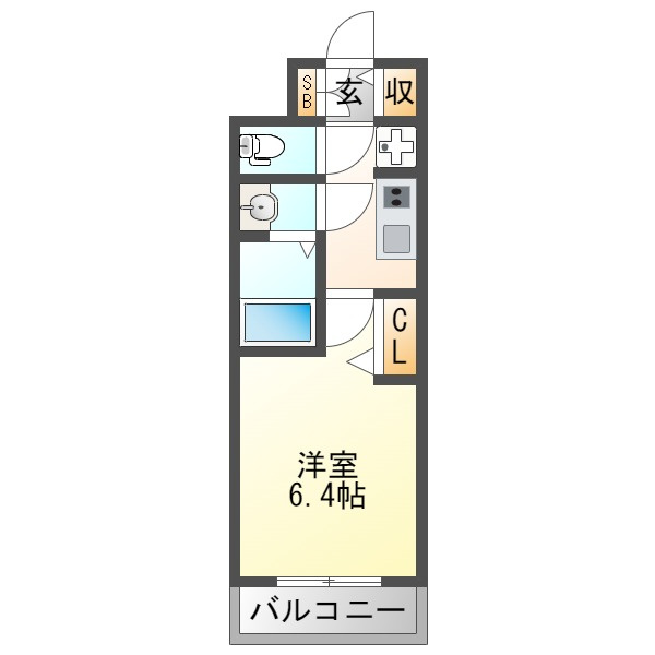 大阪市西淀川区歌島１丁目の賃貸マンションの間取り