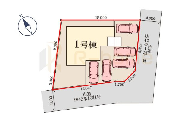 第1石岡市旭台　新築戸建て　1号棟の区画図|大きなお買い物だからこそ、メリット・デメリットを伝えさせて頂きます。
R-homeにお任せください♪