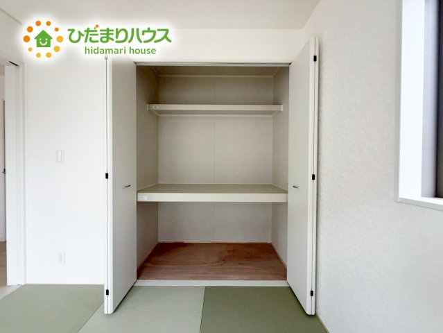 高萩市高萩第3　新築戸建　1号棟の収納|"和室にも大容量のクローゼット完備！
お布団やお子様のおもちゃなどがスッキリ収納できますね(^^♪"