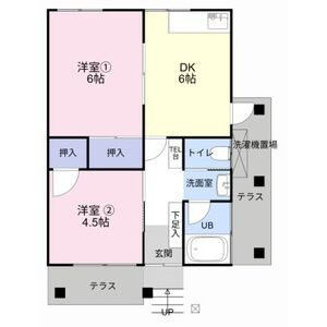 中味鋺一丁目615-3借家の間取り